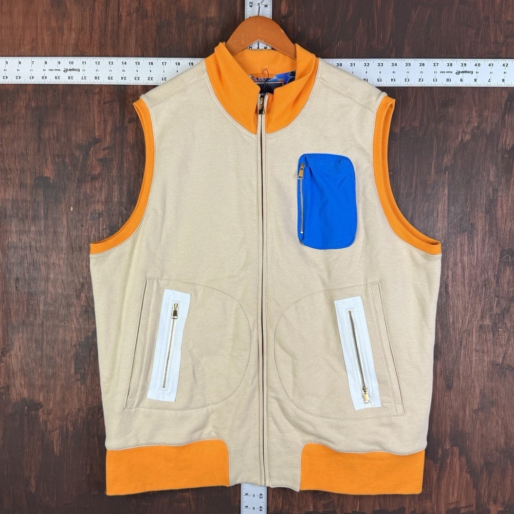 Eddie Bauer X Christopher Bevans Greenhouse Vest Tan Floral Interior Men's 2XL